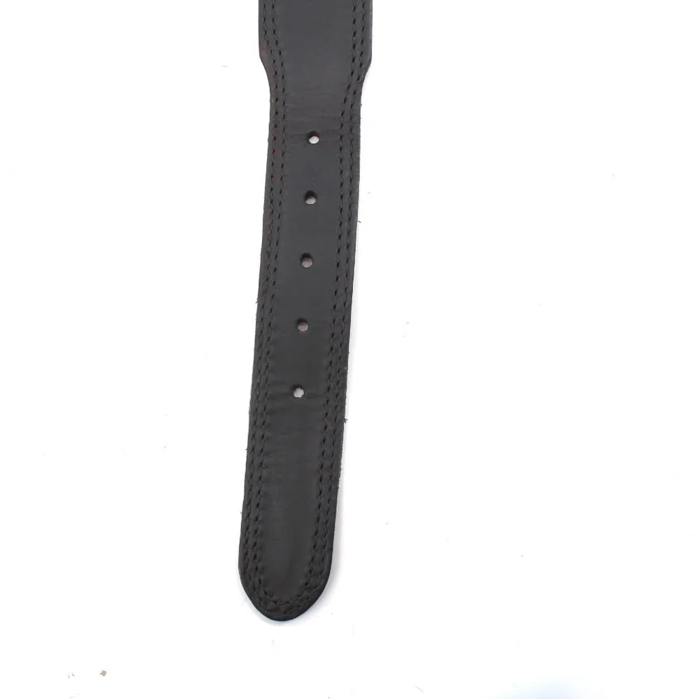 R.G. BULLCO U.S.A. Leather Belt Black Removable Brass Buckle Men's Unisex Sz 50 - Picture 3 of 12